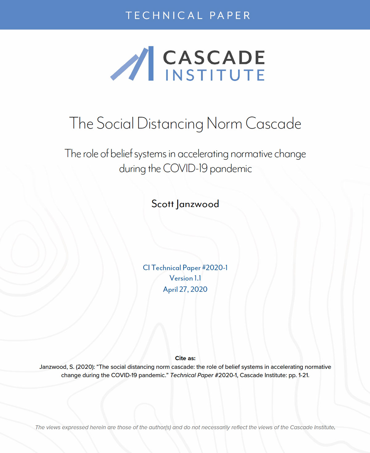 The Social Distancing Norm Cascade